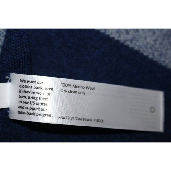 New w/Tags Eileen Fisher "Double-Face Merino Poncho(Cape)", size L/XL, Blue - Picture 12 of 12